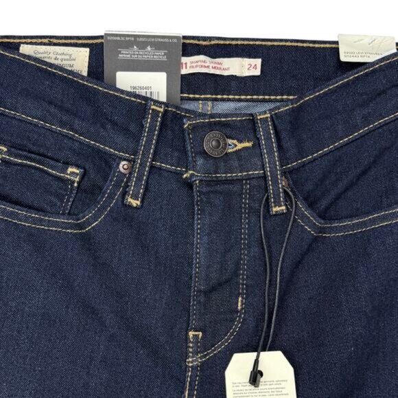 NWT LEVI'S Premium 311 Shaping Skinny Jean Sz 24 Blue Wave Dark Wash - Picture 3 of 8